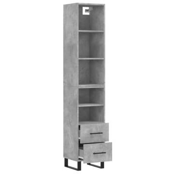 Highboard Concrete Grey 34.5x34x180 cm - Stylish Storage Solution