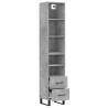 Highboard Concrete Grey 34.5x34x180 cm - Stylish Storage Solution