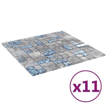 Elegant Grey & Blue Mosaic Tiles - 30x30 cm (11 pcs)