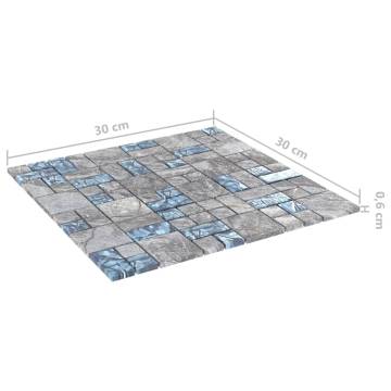 Elegant Grey & Blue Mosaic Tiles - 30x30 cm (11 pcs)