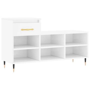 High Gloss White Shoe Cabinet - 102x36x60 cm | HipoMarket