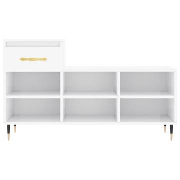 High Gloss White Shoe Cabinet - 102x36x60 cm | HipoMarket