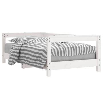 Kids Bed Frame White 70x140 cm Solid Wood Pine | Hipo Market