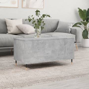 Stylish Concrete Grey Coffee Table - Lift-Top Design