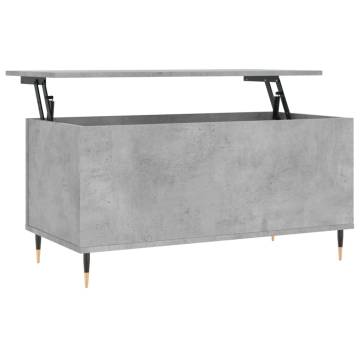 Stylish Concrete Grey Coffee Table - Lift-Top Design