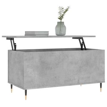 Stylish Concrete Grey Coffee Table - Lift-Top Design