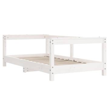 Kids Bed Frame White 70x140 cm Solid Wood Pine | Hipo Market