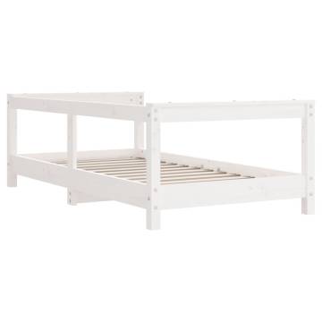 Kids Bed Frame White 70x140 cm Solid Wood Pine | Hipo Market