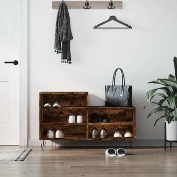 Shoe Cabinet Smoked Oak 102x36x60 cm - Stylish Storage Solution