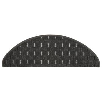 Carpet Stair Treads (15 pcs) - Anthracite 56x17 cm | HipoMarket