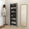 High Gloss Grey Wall Shoe Cabinets - 2 pcs 60x18x90 cm