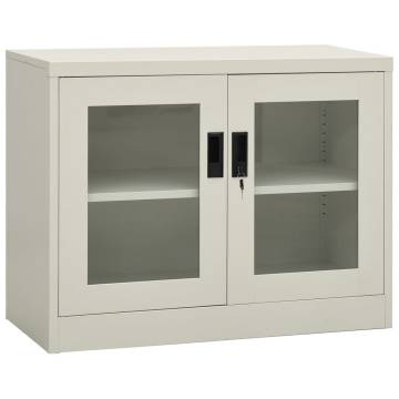 Light Grey Office Cabinet 90x40x70 cm - Durable Steel Design