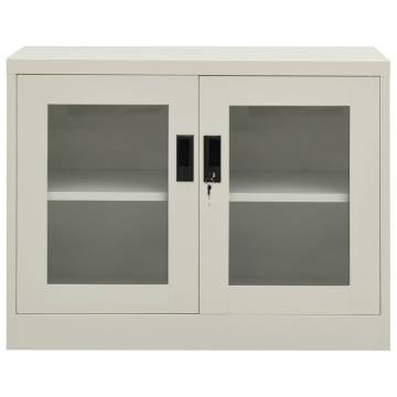 Light Grey Office Cabinet 90x40x70 cm - Durable Steel Design