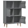 MOLDE Grey Bookcase 90x35x133.5 cm - Solid Pine Wood