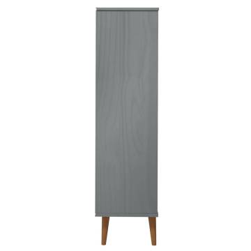 MOLDE Grey Bookcase 90x35x133.5 cm - Solid Pine Wood