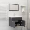 2 Piece High Gloss Grey Bathroom Furniture Set | HipoMarket