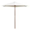 Elegance Meets Durability: Cream White Wooden Parasol 270x270 cm