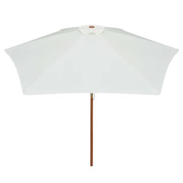 Elegance Meets Durability: Cream White Wooden Parasol 270x270 cm