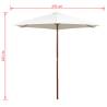 Elegance Meets Durability: Cream White Wooden Parasol 270x270 cm