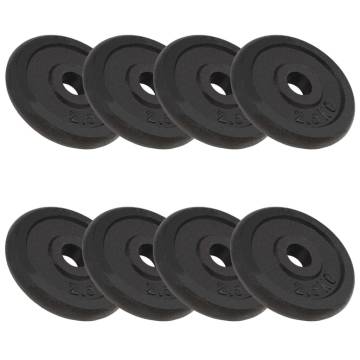 8 pcs 2.5 kg Cast Iron Weight Plates - Ideal for Home or Gym