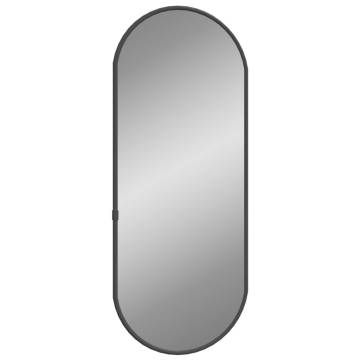 Black Oval Wall Mirror 50x20 cm - Minimalistic Decor