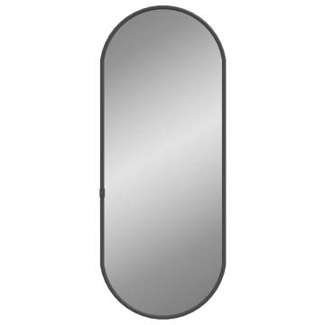 Black Oval Wall Mirror 50x20 cm - Minimalistic Decor