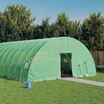 Greenhouse with Steel Frame Green - 48 m² | Hipomarket UK