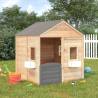 Playhouse with Lockable Door and Flower Pots Solid Wood Fir Colour grey Quantity in Package 1 