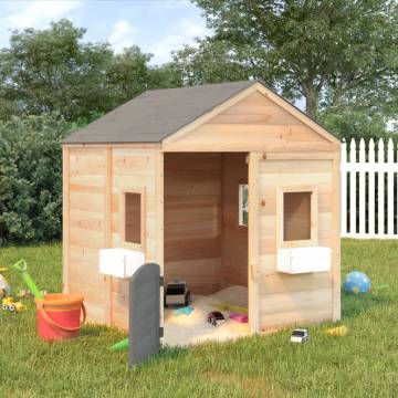 Playhouse with Lockable Door & Flower Pots | Solid Wood Fir