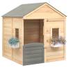 Playhouse with Lockable Door & Flower Pots | Solid Wood Fir