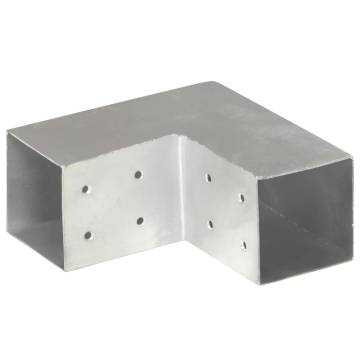 Post Connectors 4 pcs L Shape Galvanised Metal | HipoMarket