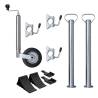 Jockey Wheel 48 mm with 2 Support Tubes and 3 Split Clamps Size (58-83) x 29 cm Quantity in Package 6 