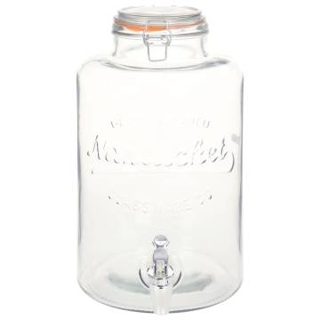 Water Dispenser XXL 8L Glass Jar with Tap - Vintage Charm