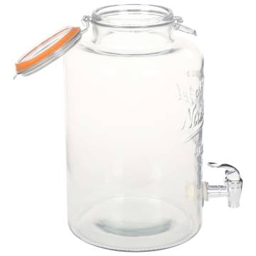 Water Dispenser XXL 8L Glass Jar with Tap - Vintage Charm