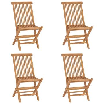 5 Piece Folding Outdoor Dining Set - Solid Wood Teak