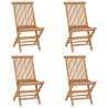 5 Piece Folding Outdoor Dining Set - Solid Wood Teak