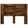 Stylish Headboard Cabinet with LED - Smoked Oak 140x16.5 cm