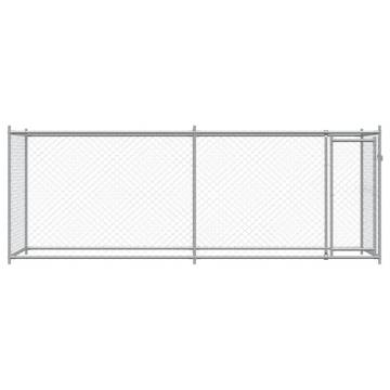 Durable Galvanised Steel Dog Cage with Door - 4x2x1.5m Grey