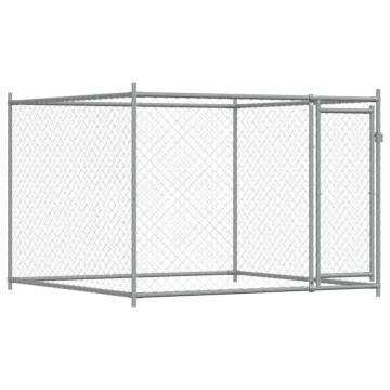 Durable Galvanised Steel Dog Cage with Door - 4x2x1.5m Grey