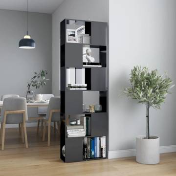 High Gloss Grey Book Cabinet Room Divider | Stylish Storage