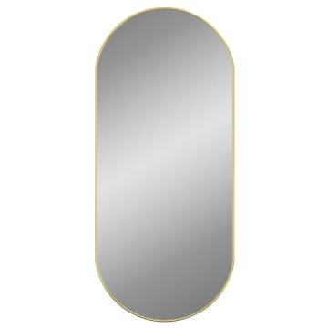 Gold Oval Wall Mirror 100x45 cm - Minimalistic Decor