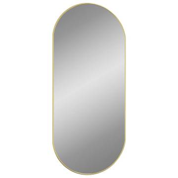 Gold Oval Wall Mirror 100x45 cm - Minimalistic Decor