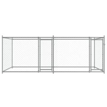 Durable Grey Dog Cage with Doors - 4x2x1.5m Galvanised Steel