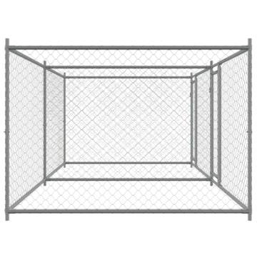 Durable Grey Dog Cage with Doors - 4x2x1.5m Galvanised Steel