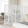 Elegant 6 Panel White Room Divider - Solid Paulownia Wood