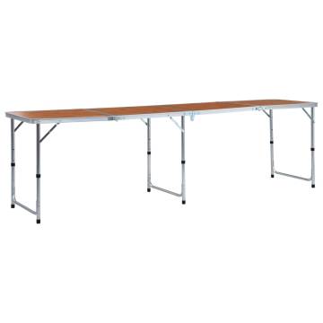 Foldable Aluminium Camping Table 240x60 cm - Portable & Durable