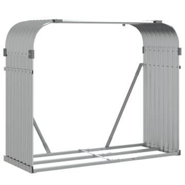 Log Holder Silver 120x45x100 cm Galvanised Steel - Durable Storage