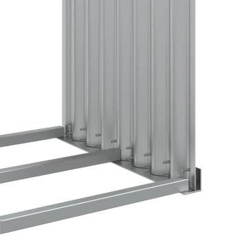 Silver Log Holder 120x45x140 cm - Galvanised Steel Storage