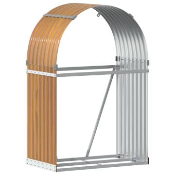 Log Holder Light Brown - Galvanised Steel Storage 80x45x120 cm