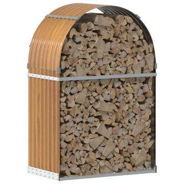 Log Holder Light Brown - Galvanised Steel Storage 80x45x120 cm